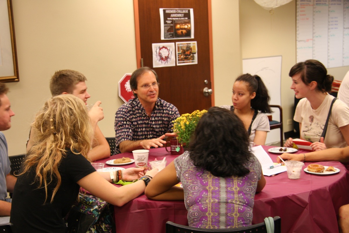 Small group seminar discussion typical of an honors college